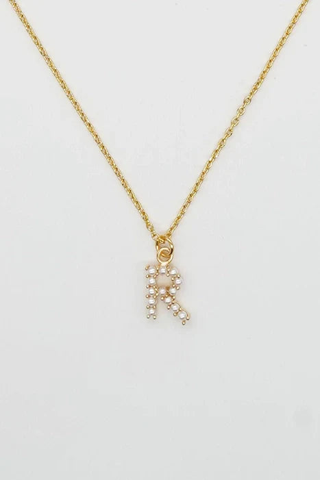 Brenda Grands Jewelry - Dainty Love Pearl Initial Necklace