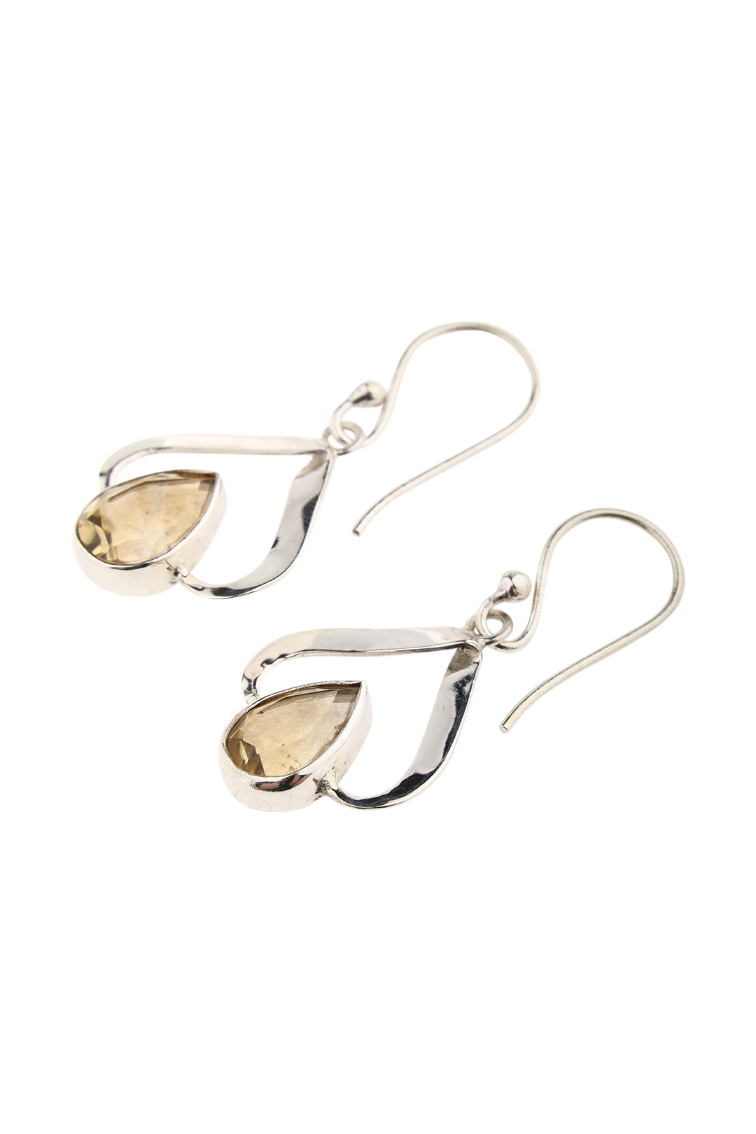 Earrings Teardrop Faceted Citrine
