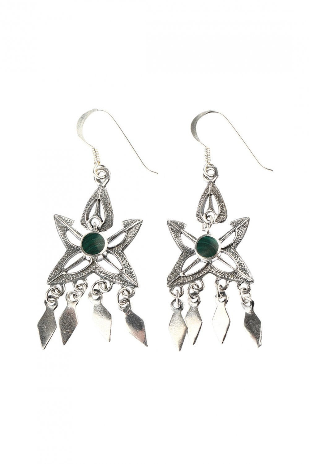 Pointed Shield Swing Earrings