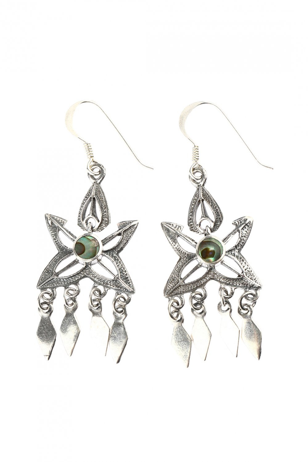 Pointed Shield Swing Earrings