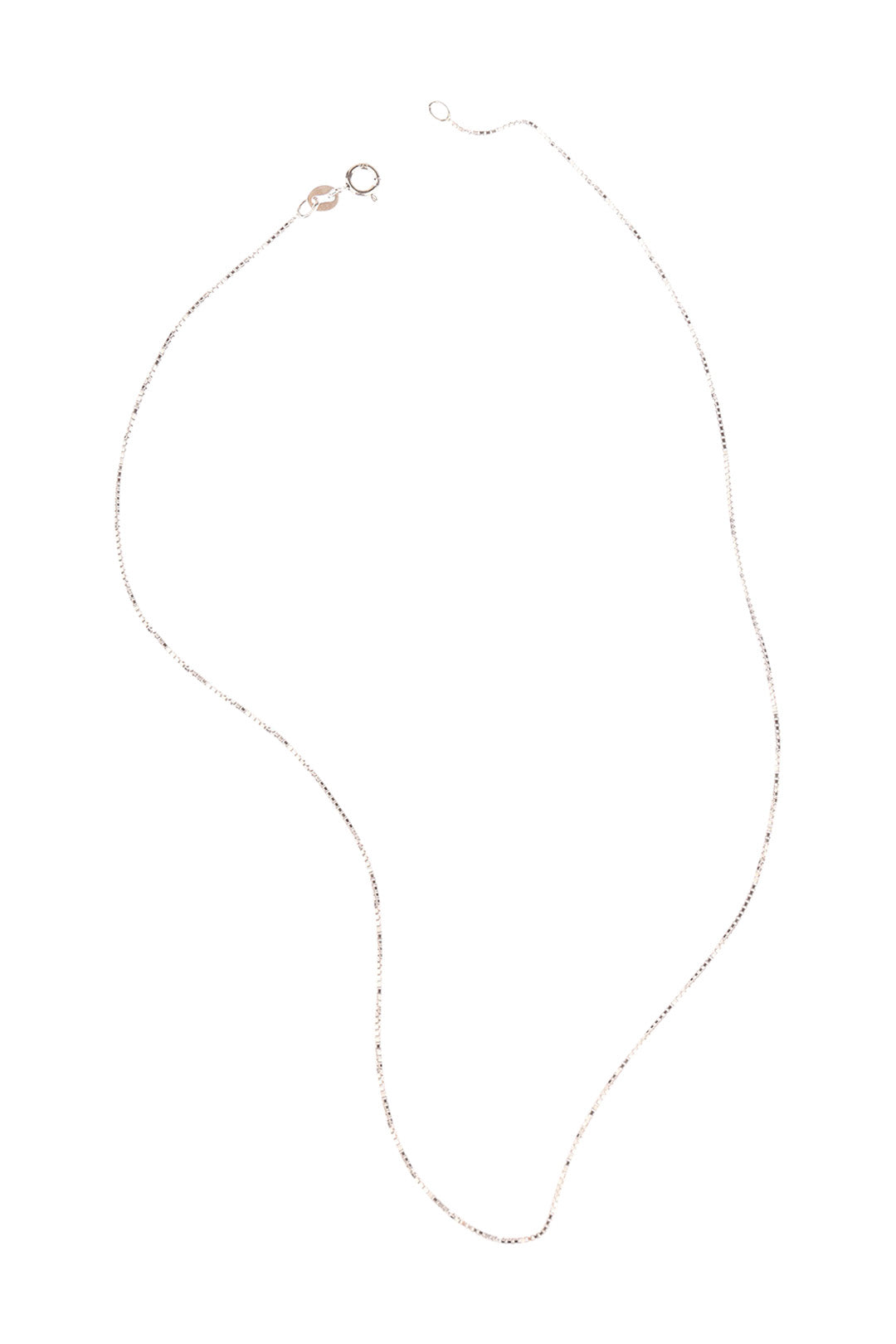 Silver Box Chain Necklace 16"