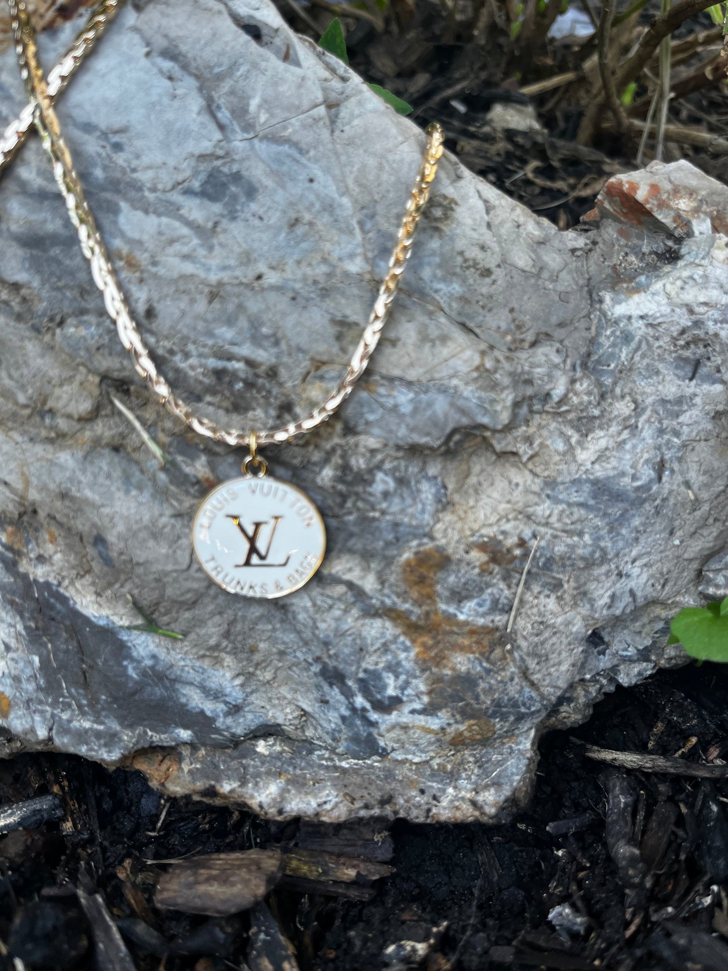 LV Circle Trunk & Bag Charm Necklace