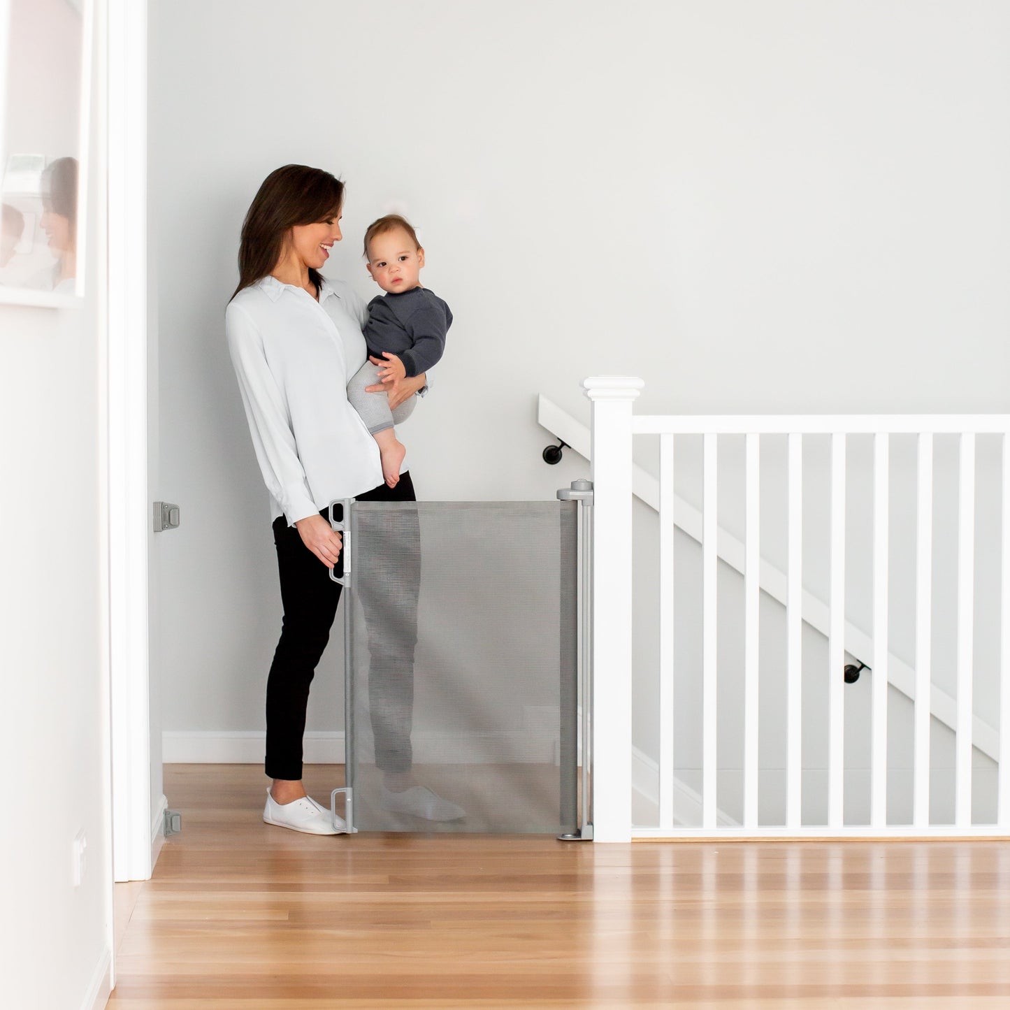 55" Wide Retractable Baby Gate (Refurbished)