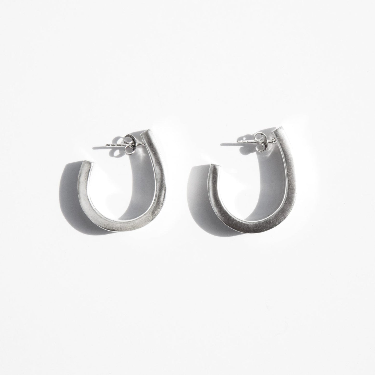 Sculptural Sterling Hoops