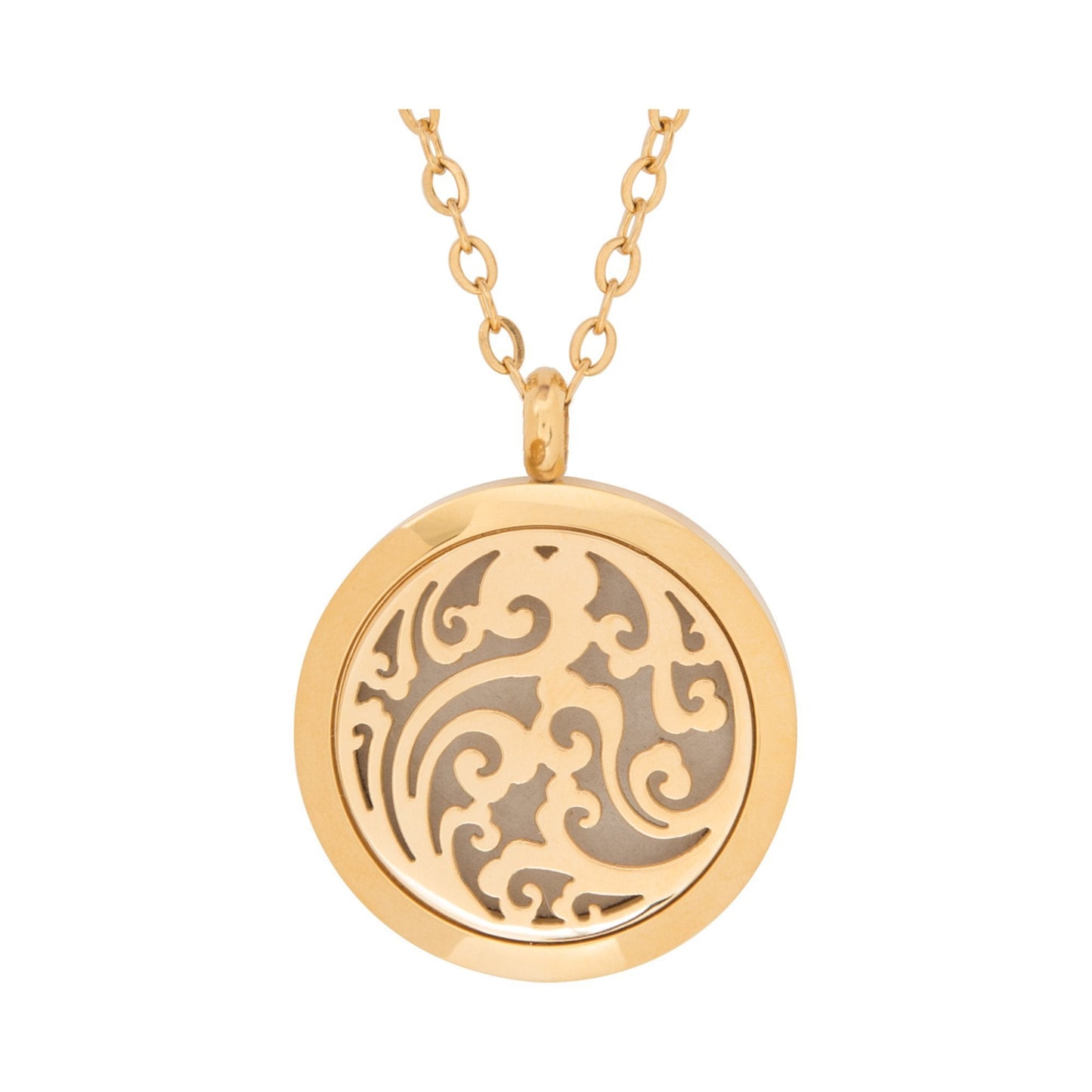 Stainless Steel Golden Waves Pendant