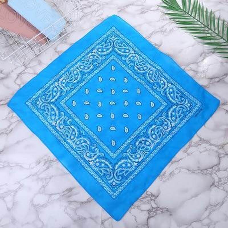 Light blue paisley bandana