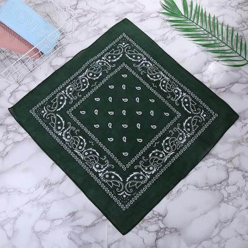 Dark green paisley bandana