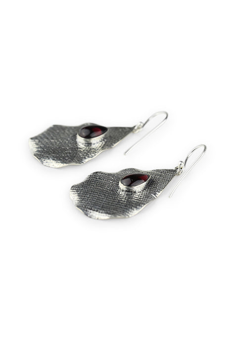 Earrings Hammered Teardrop