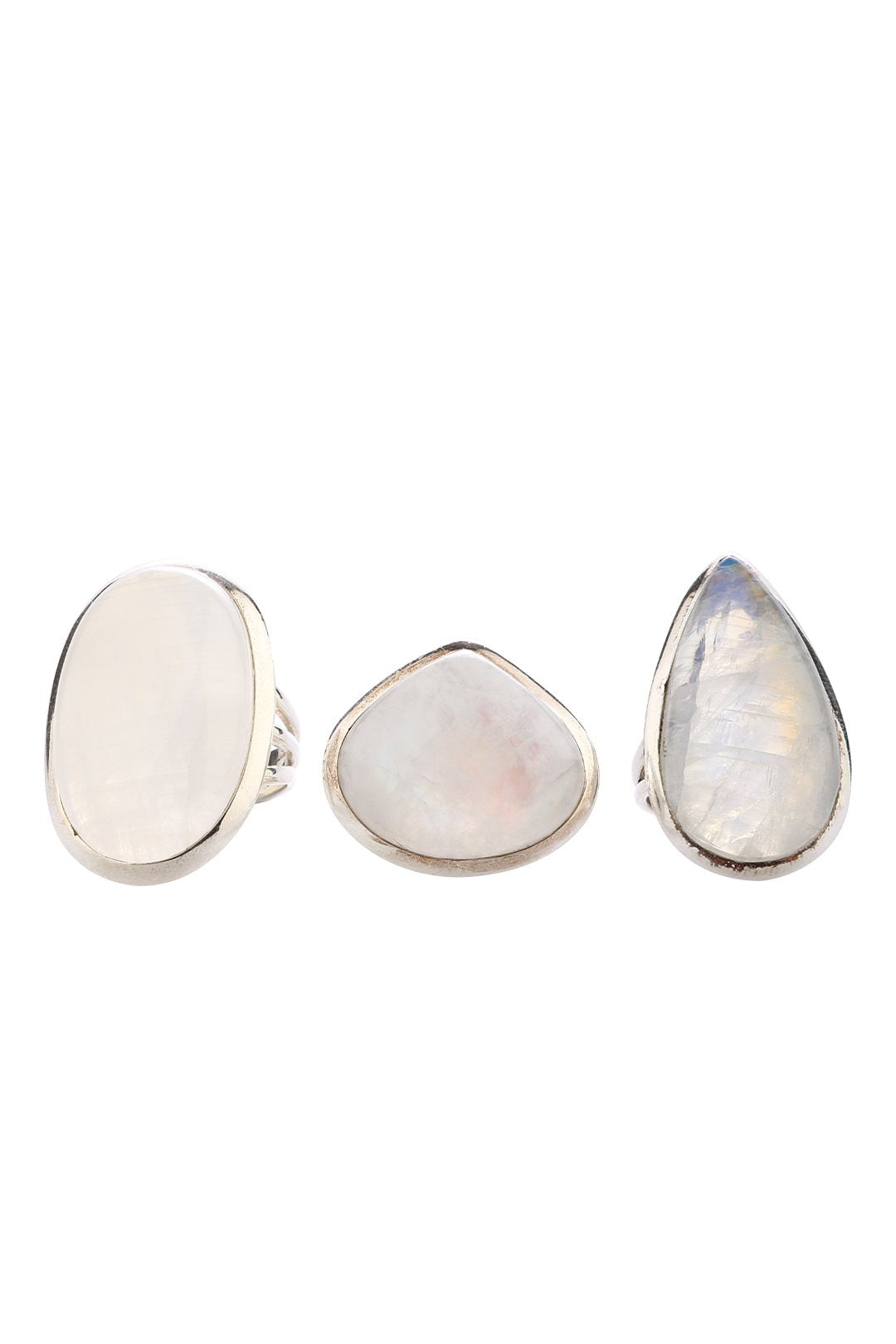 Assorted Shape Gemstone Silver Ring