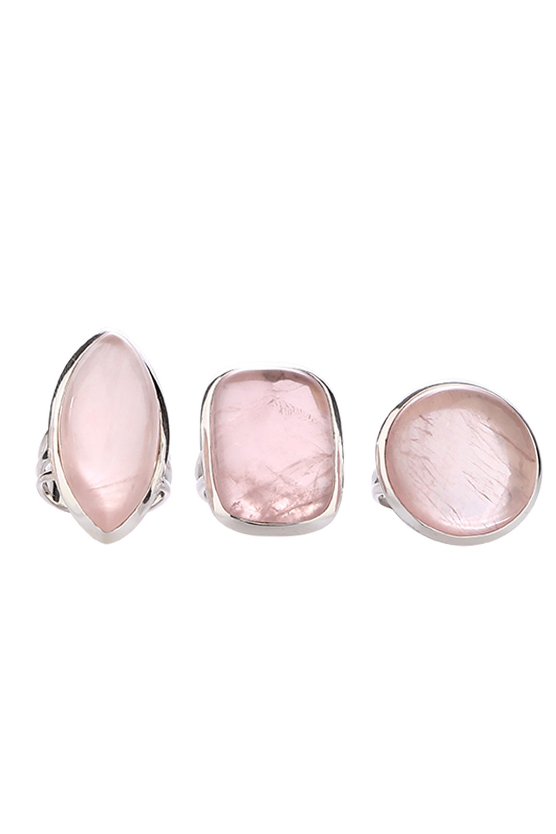 Assorted Shape Gemstone Silver Ring