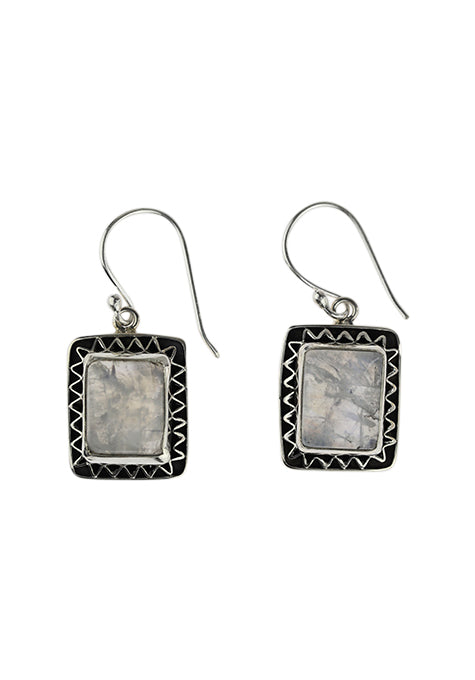 Earrings Square Moonstone