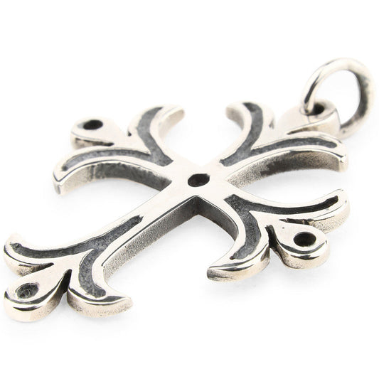 Silver Boho Cross Pendant