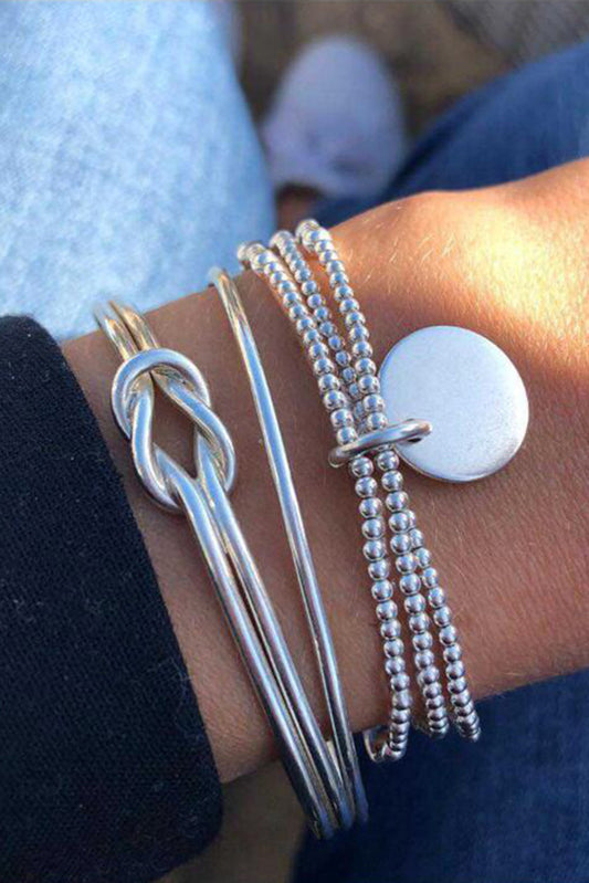 Silver Knots Harmony Bracelet Set