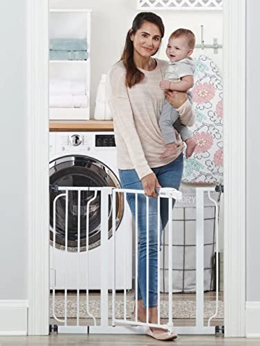 New Regalo Easy Step 38.5-Inch Wide Walk Thru Baby Gate (White)