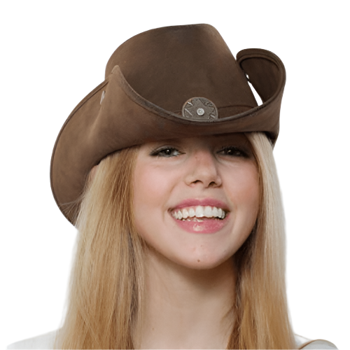 Leather Like Cowboy Hat with Snaps