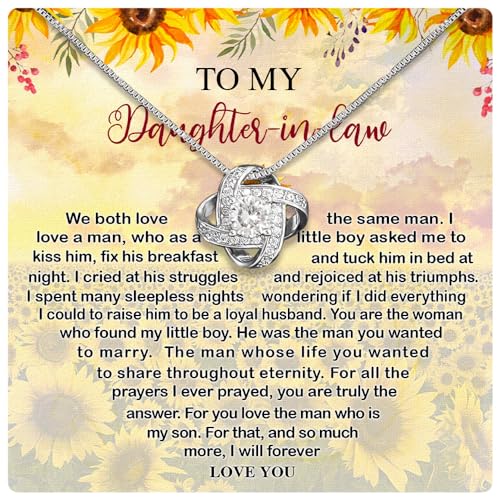Daughter Law Gifts, Future Daughter in Law Gifts from Mother in Law, Birthday Gifts For Daughter in Law, Daughter in Law Necklace from Mother in Law On Wedding With Stunning Box & Sentimental Quotes