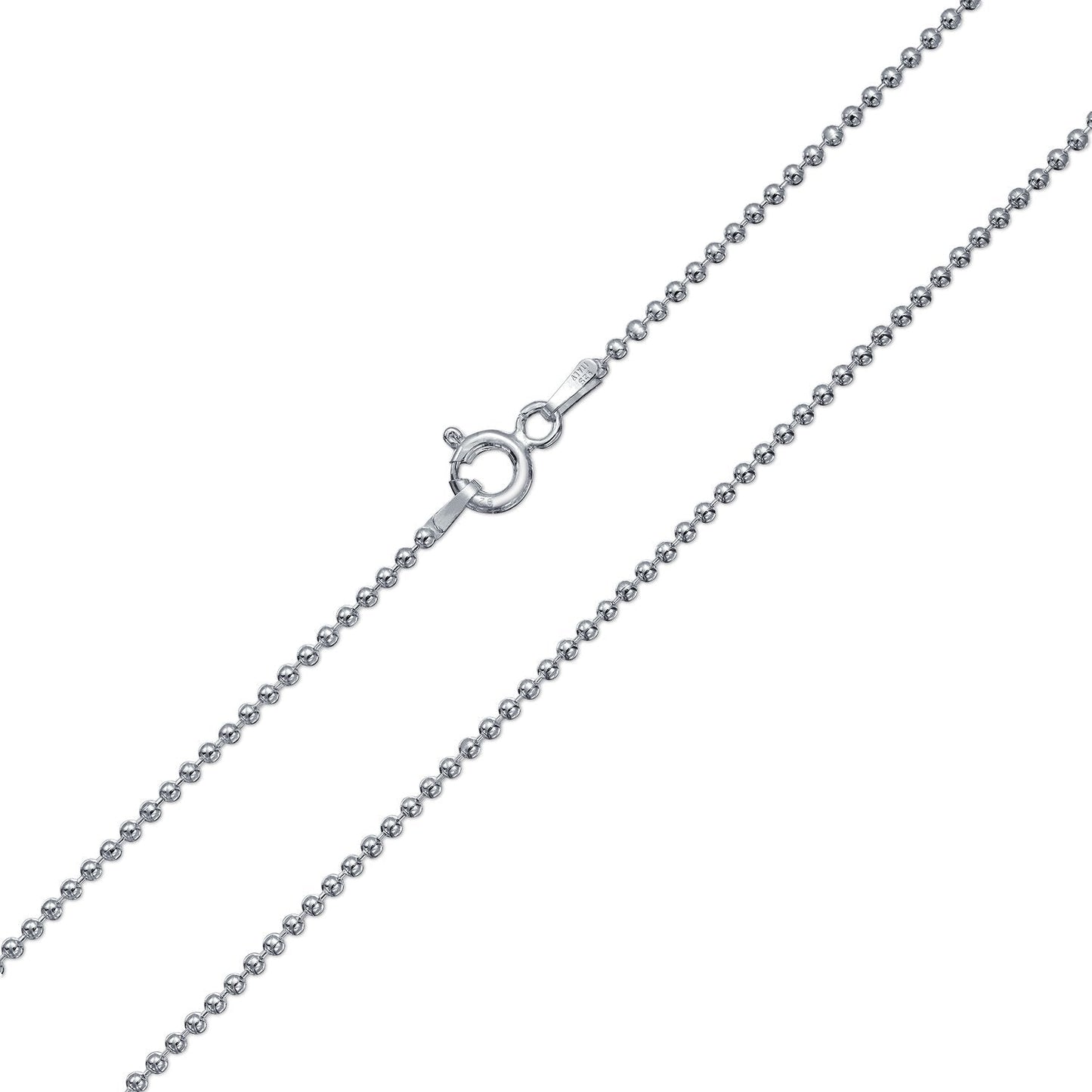 Bling Jewelry 150 Gauge Strong .925 Sterling Silver Shot Bead Ball Chain Necklace For Men Lobster Claw Clasp 24 Inch Made In Italy