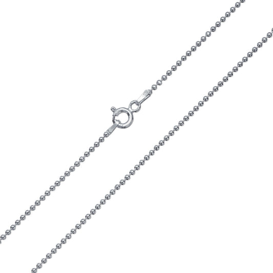 Bling Jewelry 150 Gauge Strong .925 Sterling Silver Shot Bead Ball Chain Necklace For Men Lobster Claw Clasp 24 Inch Made In Italy