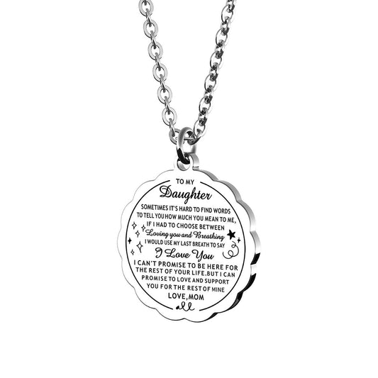 VIMIEW Sunflower Pendant To My Daughter Necklace from Dad Mom Inspirational Gift Never Forget That I Love You Forever Birthday Gift Graduation Gifts Best gift for mother's Day