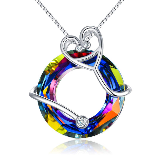 TOUPOP Nurse Gifts for Women s925 Sterling Silver Doctor Nursing Themed Necklace with Crystal Jewelry Gifts for Women Mom Student Doctor Nurse Grateful Birthday Mother's Day silver