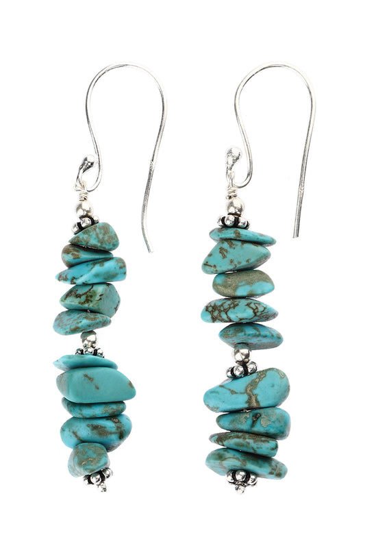 Raw Gem Silver Earrings - Ishka