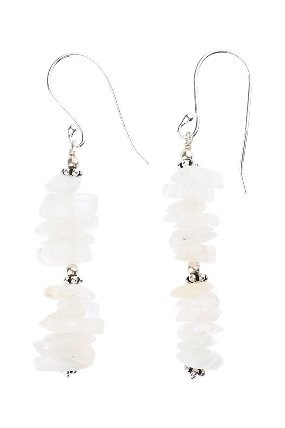 Raw Gem Silver Earrings