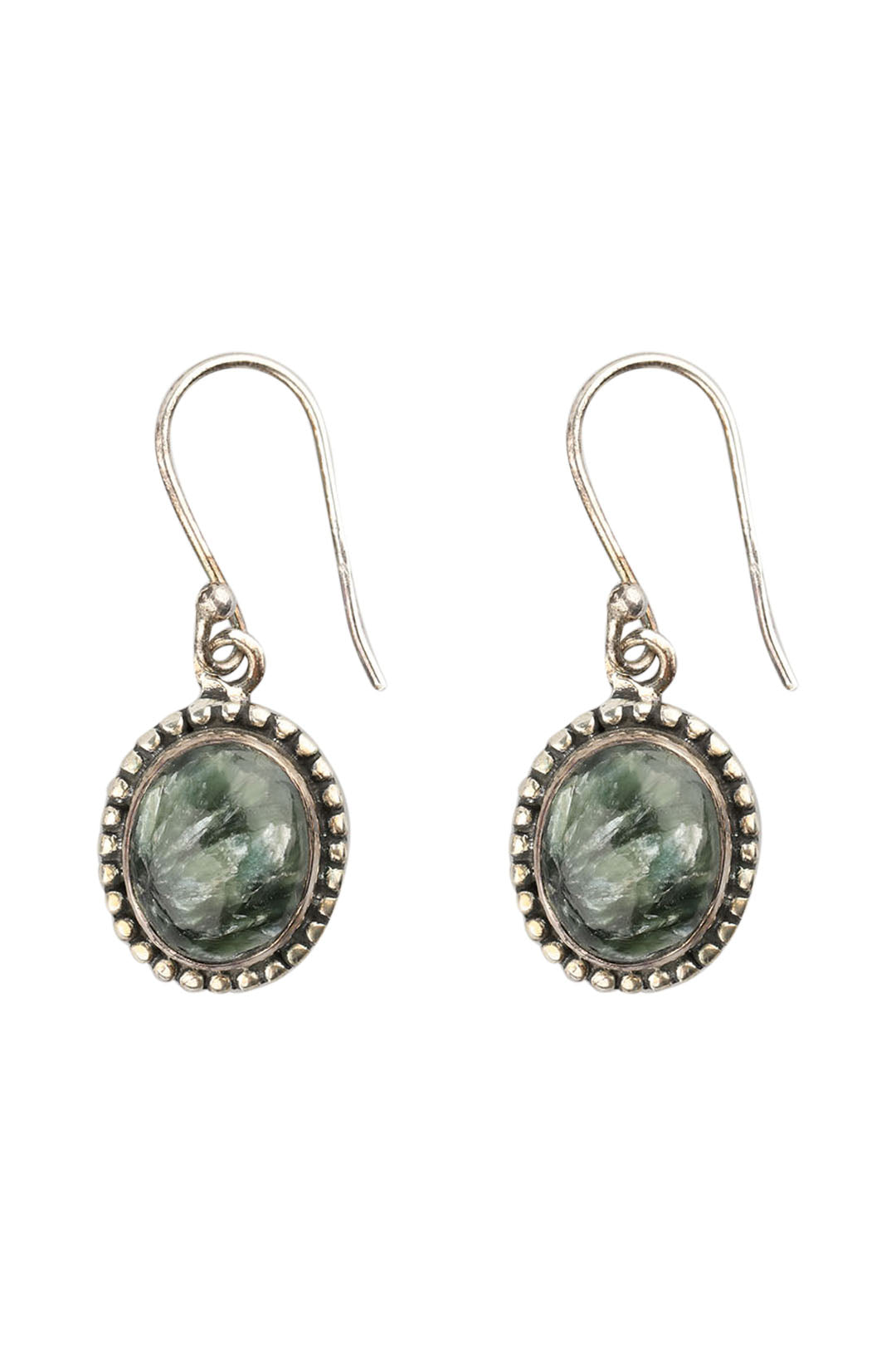 Assorted Gemstone Oval Droplet Silver Earrings - Ishka