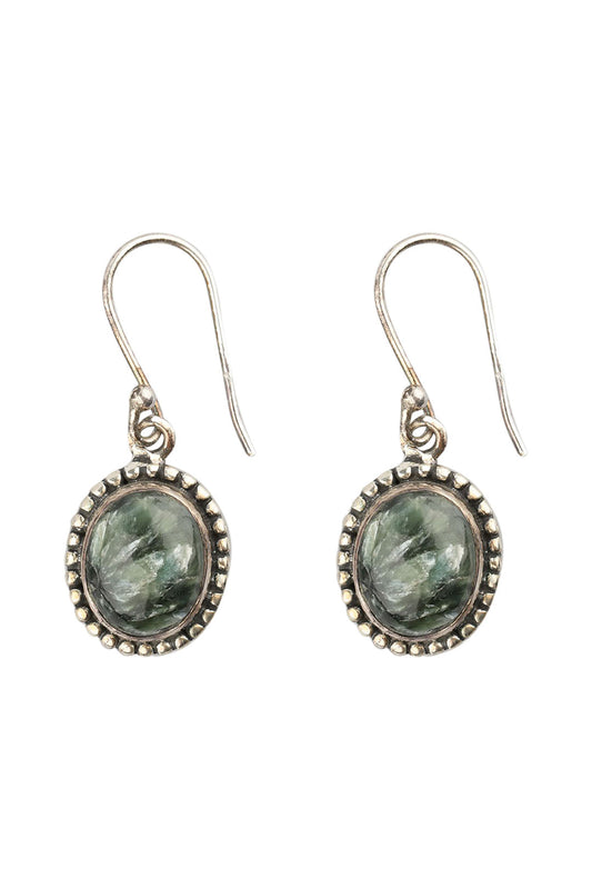 Assorted Gemstone Oval Droplet Silver Earrings - Ishka