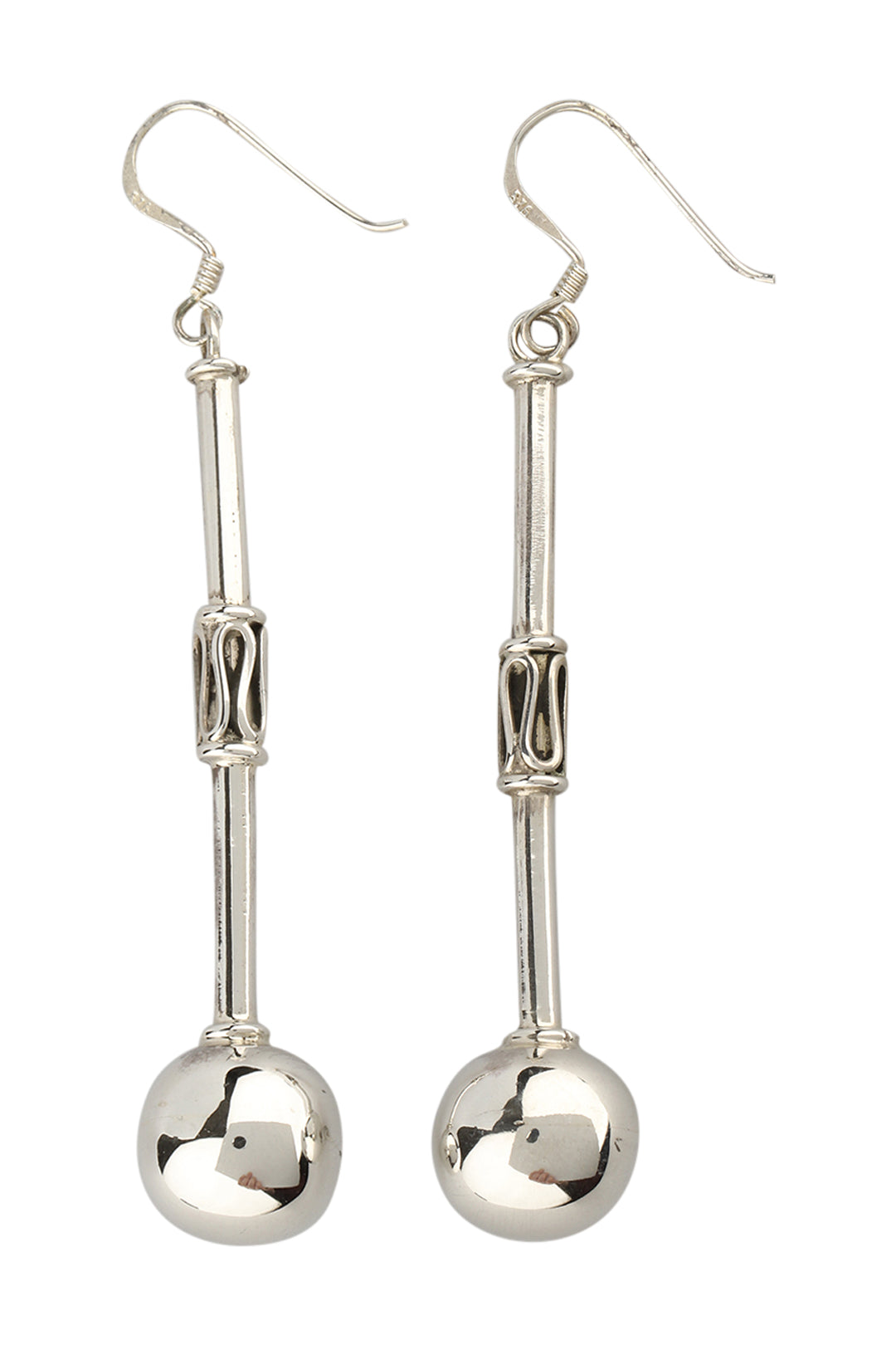 Tribal Drop Ball Bar Earrings