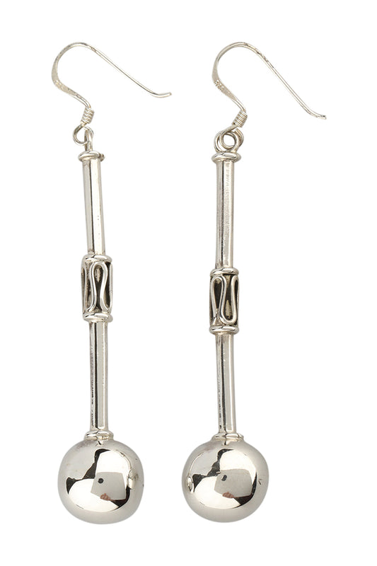Tribal Drop Ball Bar Earrings