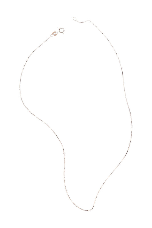 Silver Box Chain Necklace 16"
