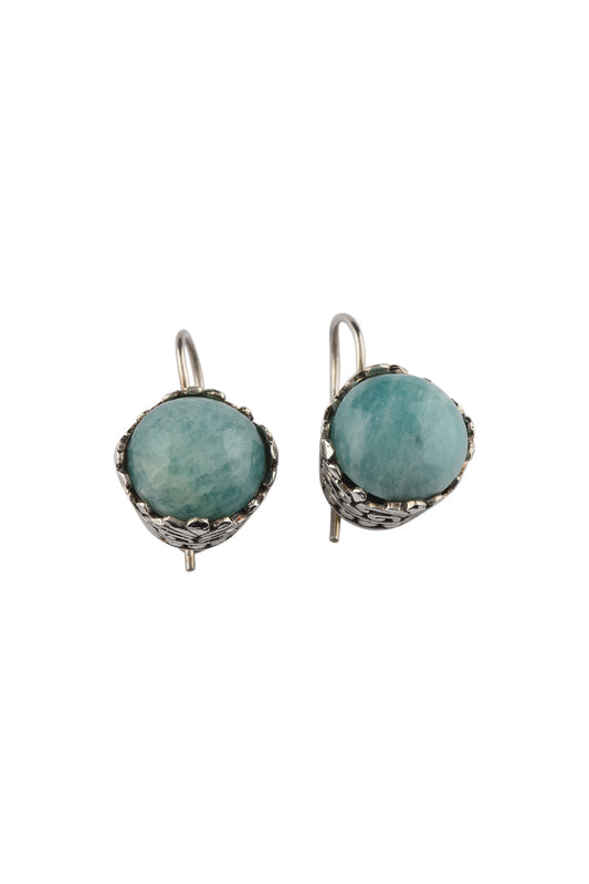 Earrings Hook Round Regal Edge Larimar