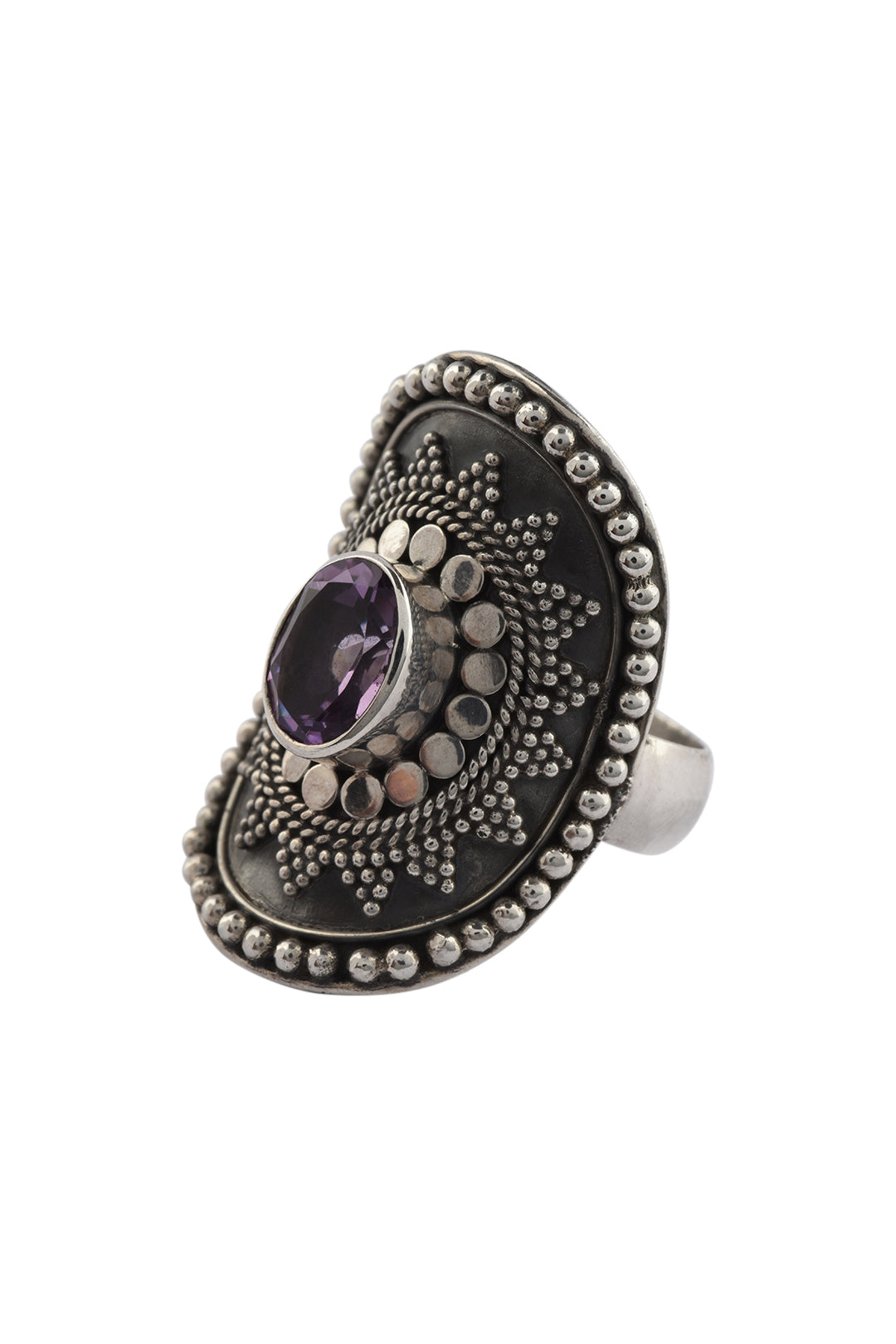 Ring Tribal Shield Dot Rays