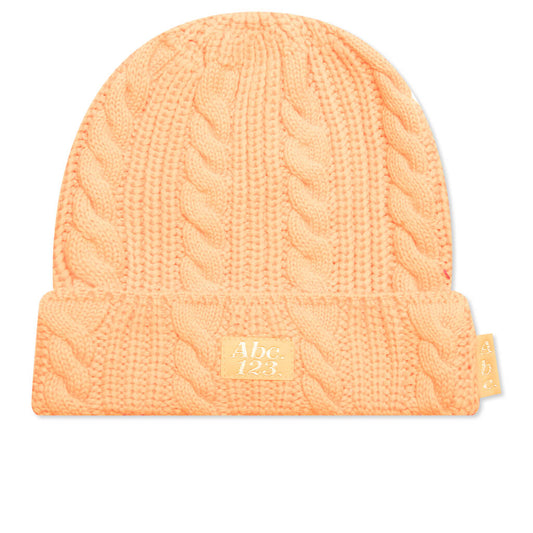 Cableknit Beanie - Carnelian Orange