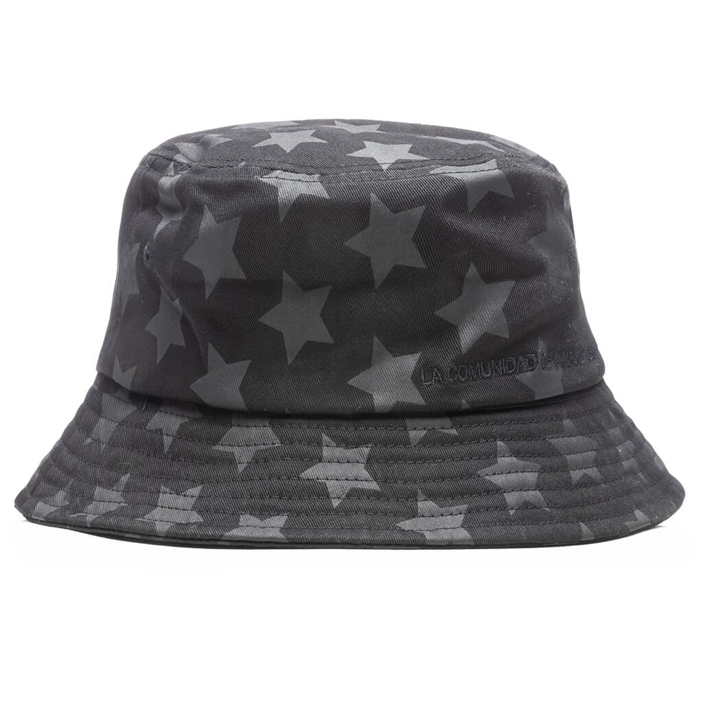 Awake Star Printed Bucket Hat - Charcoal/Black