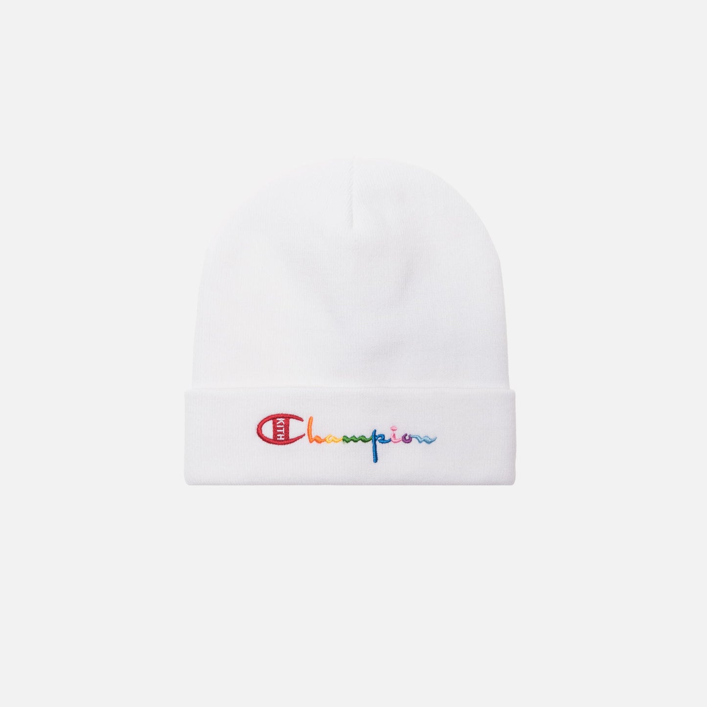 Kith x Champion Logo Beanie - White