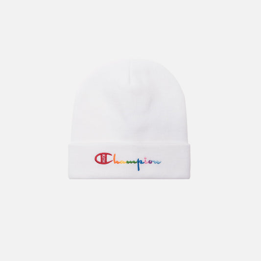 Kith x Champion Logo Beanie - White