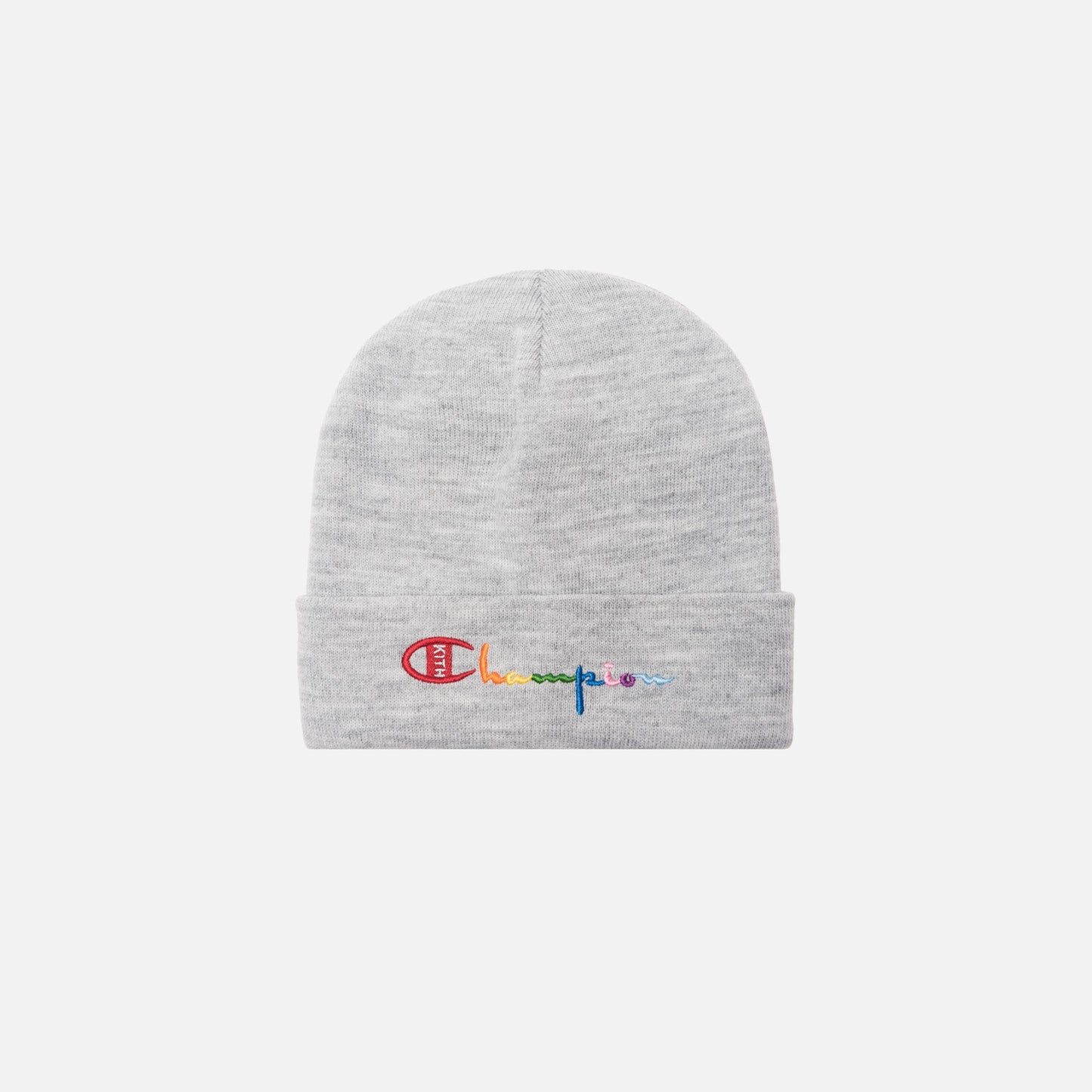 Kith x Champion Logo Beanie - Heather Grey