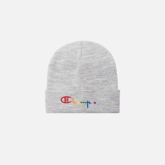 Kith x Champion Logo Beanie - Heather Grey