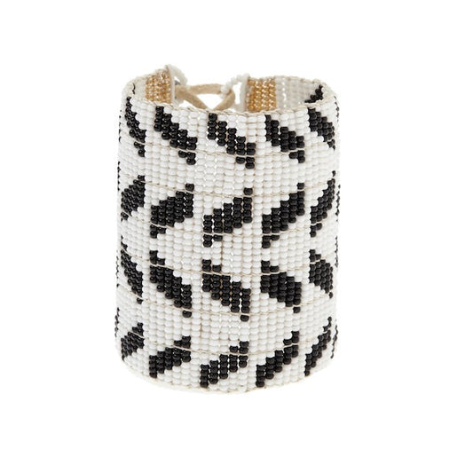 Extra Wide Chevron Warrior Bracelet - White