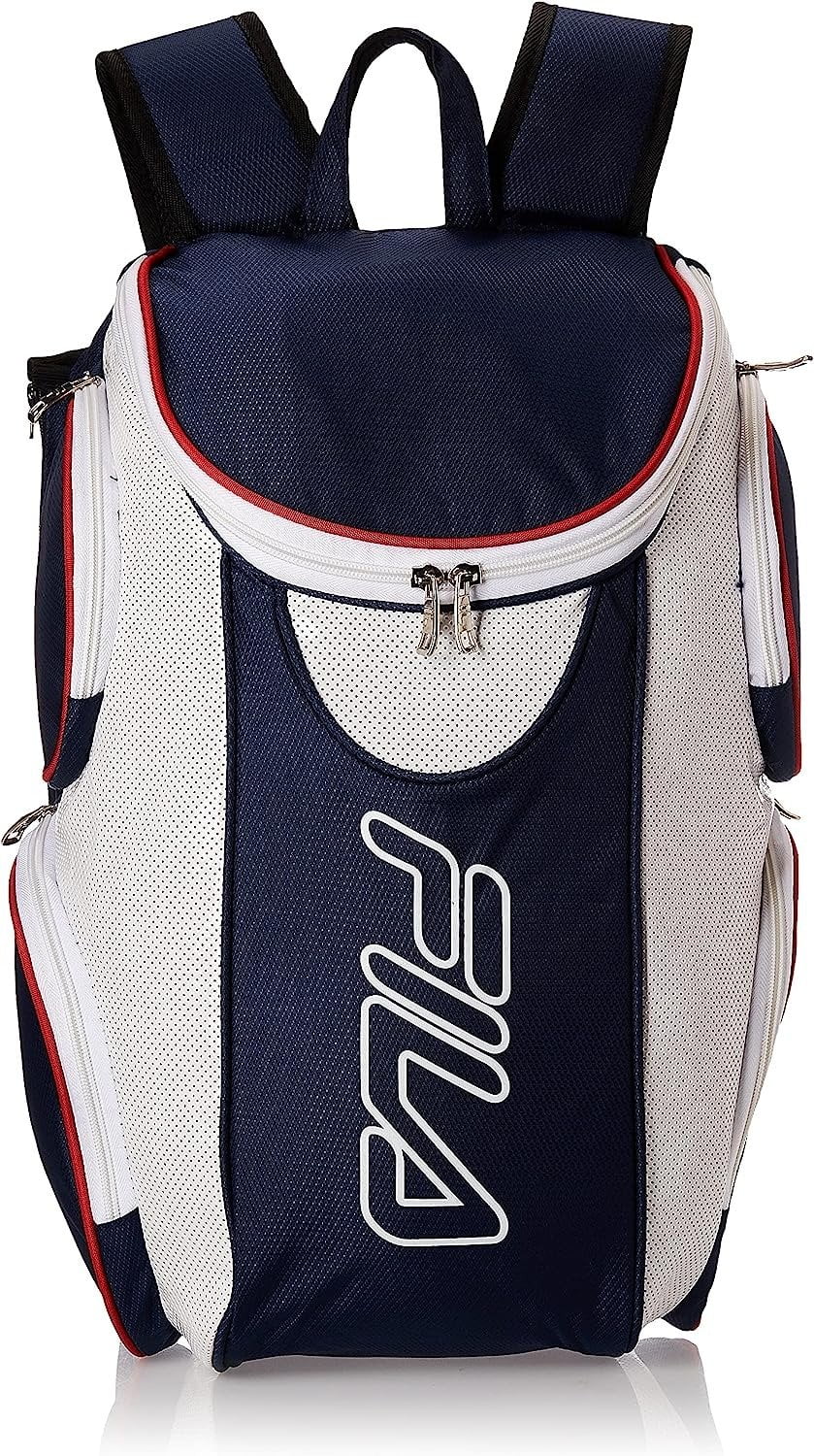 Fila Ultimate Tennis Backpack with Shoe Pocket, Red/White/Blue,