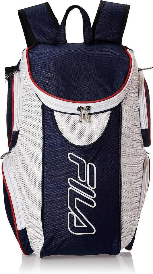 Fila Ultimate Tennis Backpack with Shoe Pocket, Red/White/Blue,