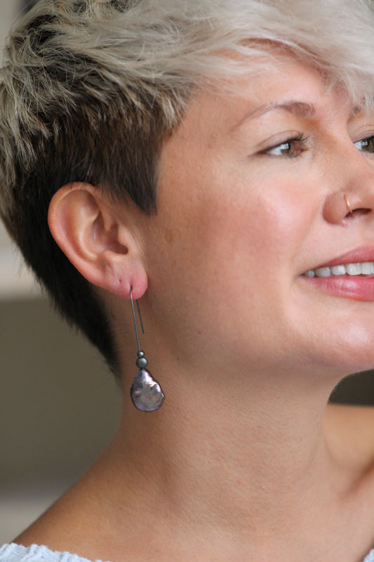 Holo Drop Stone Earrings