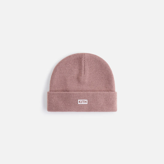 Kith Baby Toddler Classic Logo Rib Beanie - Dusty Mauve