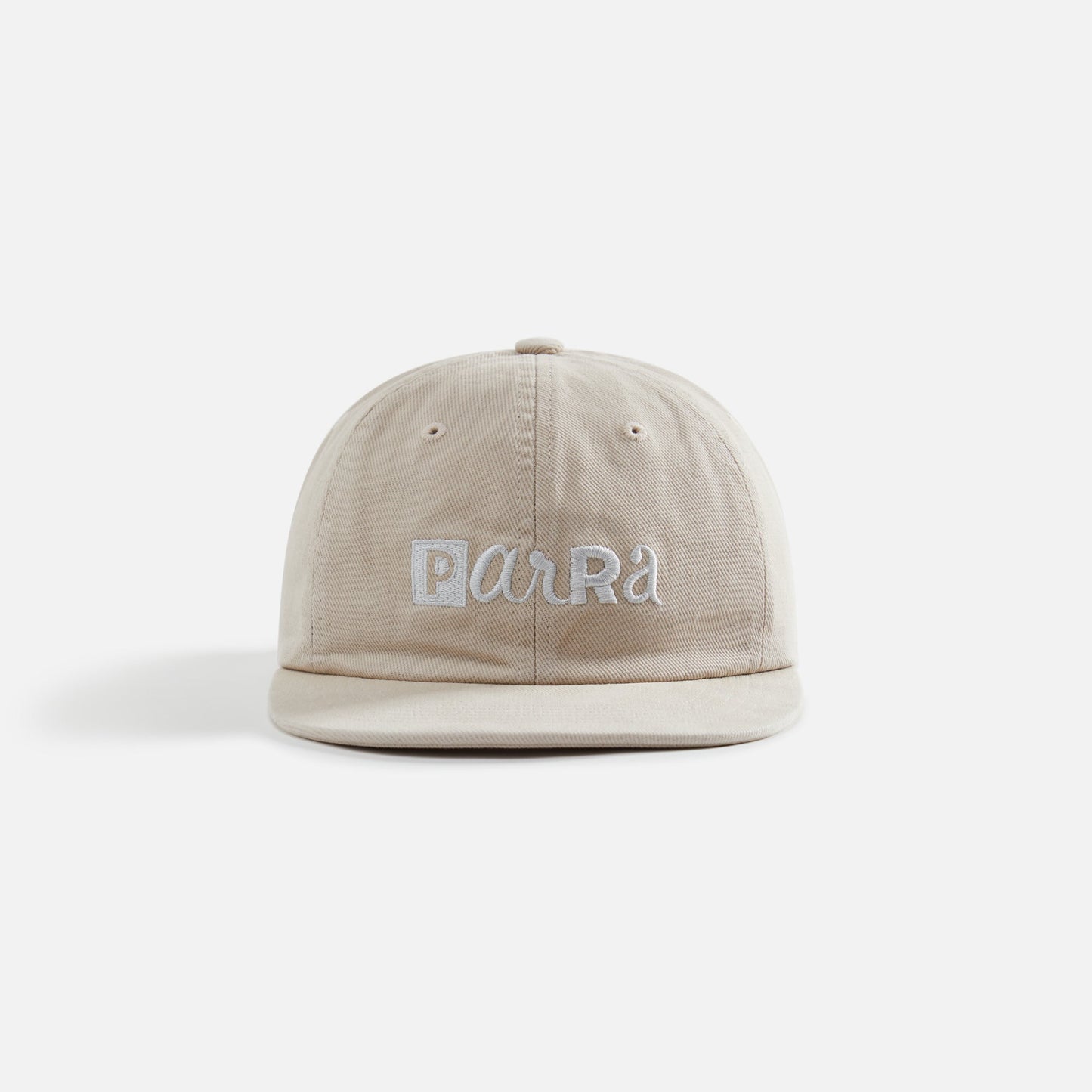 by Parra Blocked Logo 6 Panel Cap - Off White