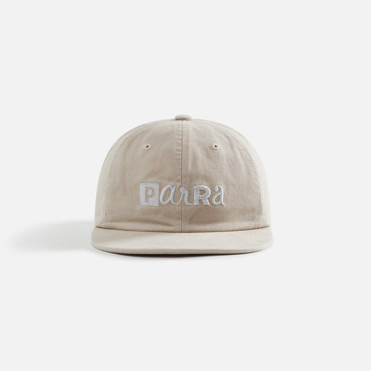 by Parra Blocked Logo 6 Panel Cap - Off White
