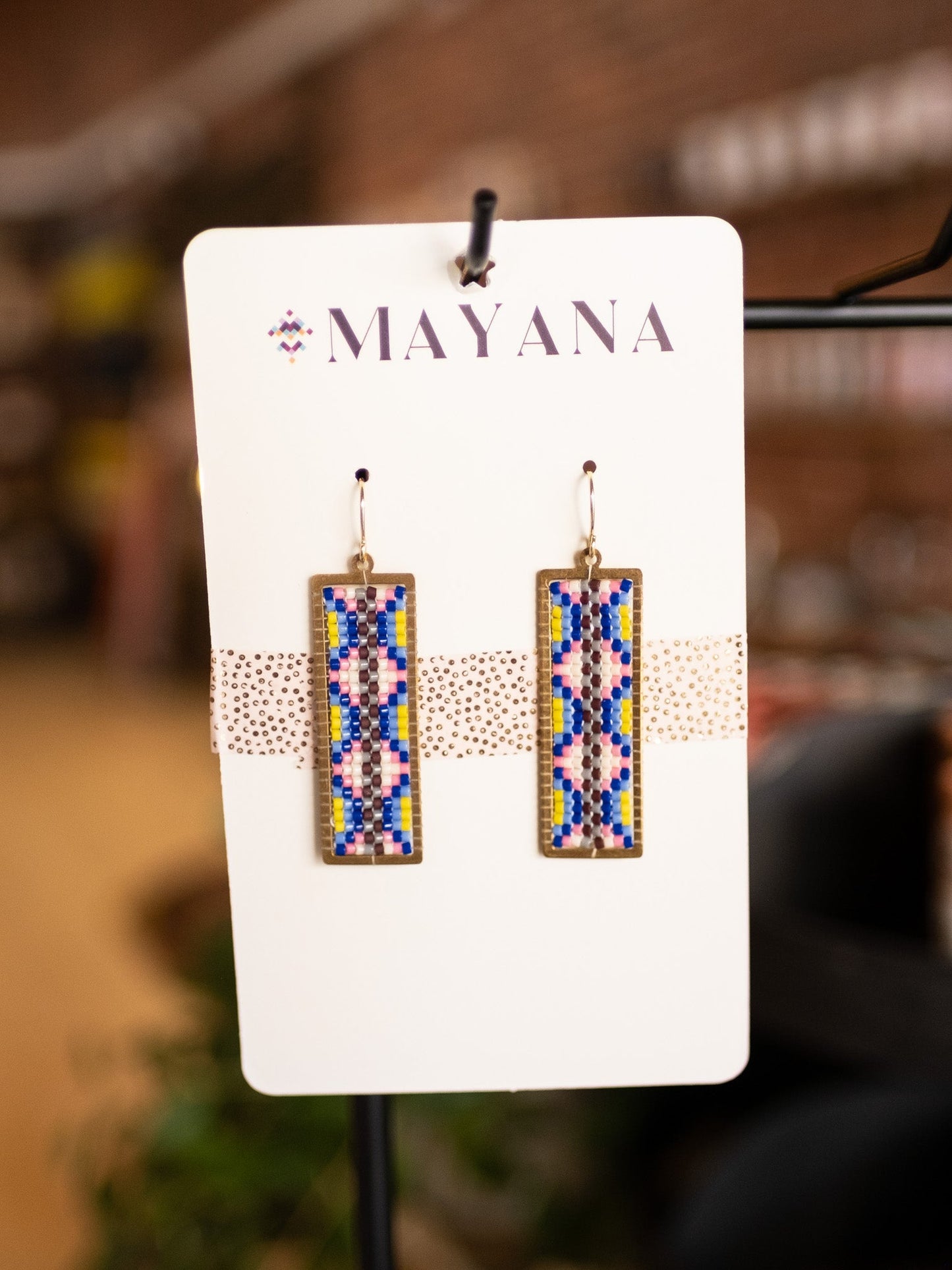 blue rectangles earrings
