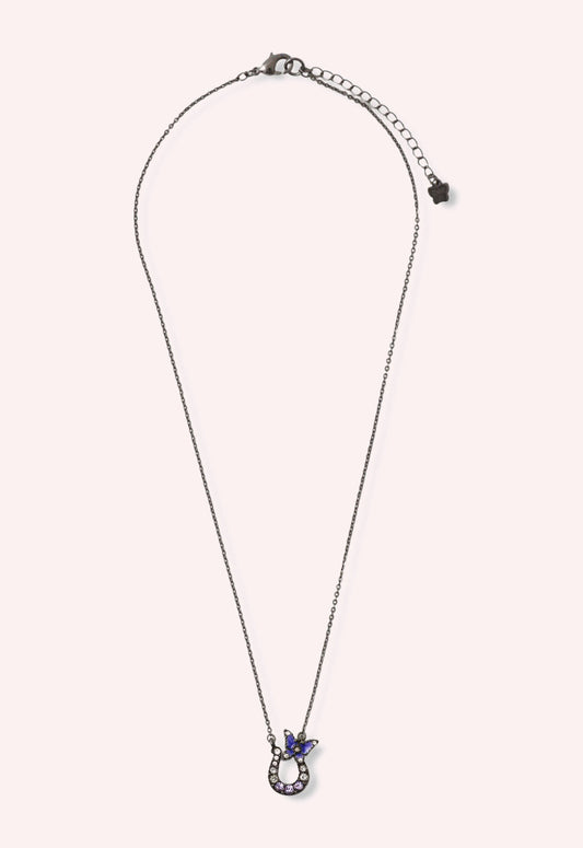 Lucky Horseshoe Necklace - Gunmetal
