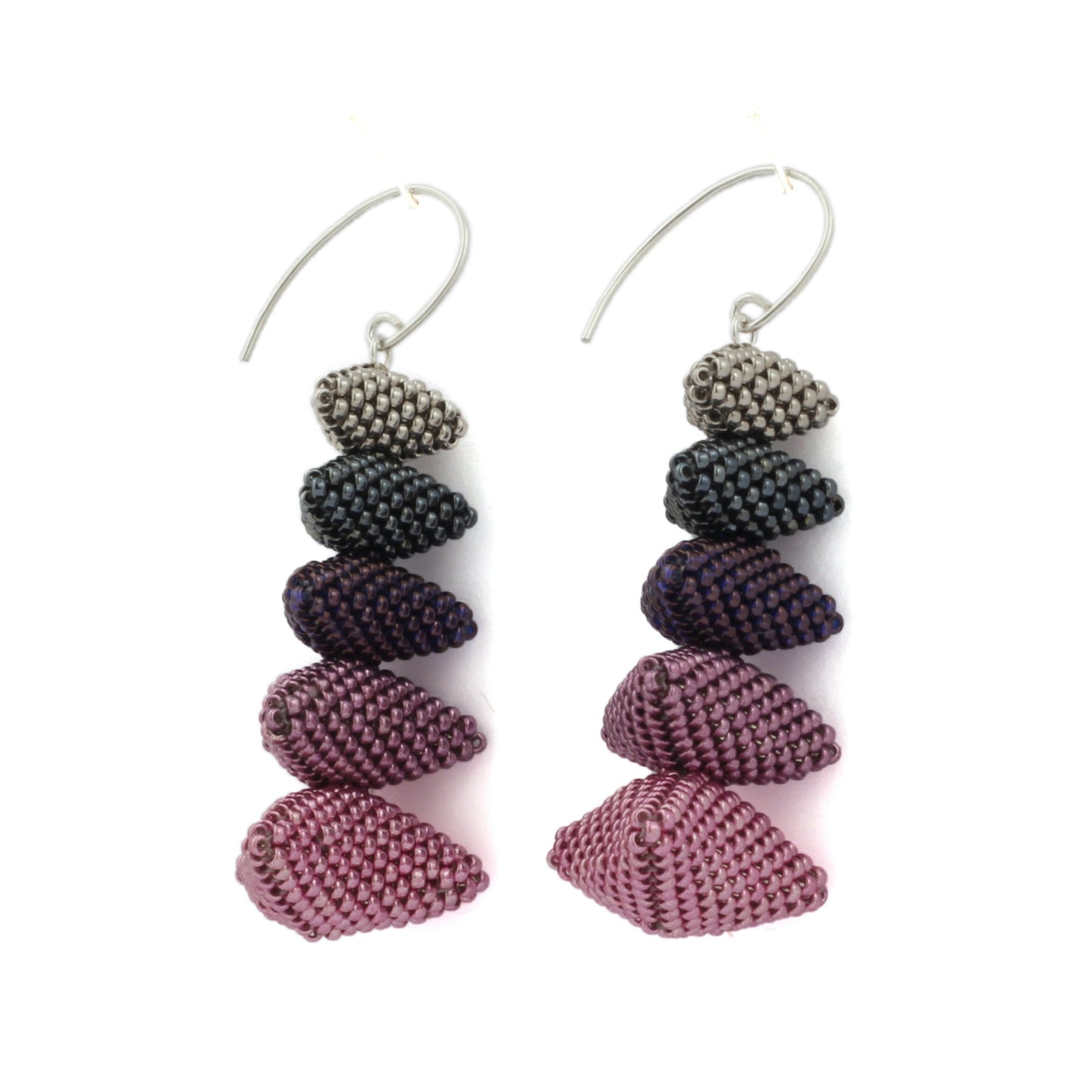 Twelve Apostles Earrings Purple & Silver