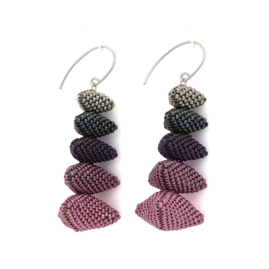Twelve Apostles Earrings Purple & Silver
